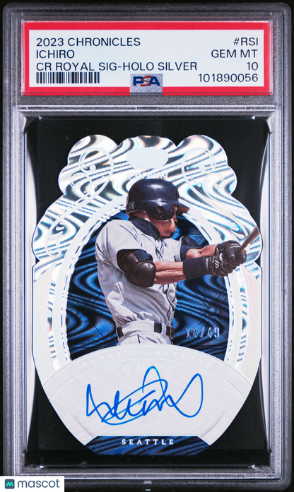 2023 Panini Chronicles Crown Royale Auto Ichiro #Rsi Holo Silver /49 PSA 10