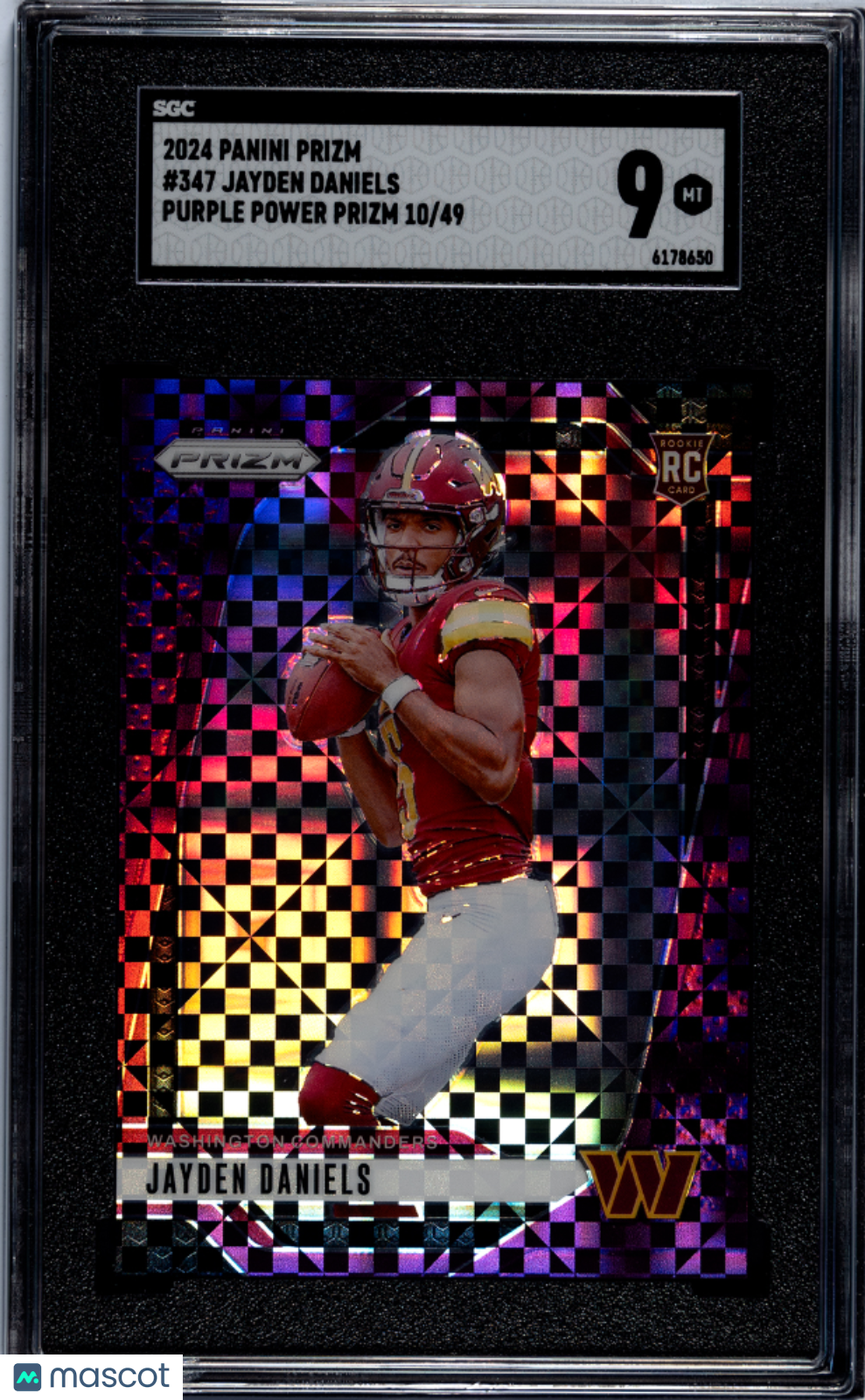 2024 Panini Prizm Jayden Daniels #347 Purple Power Sgc 9