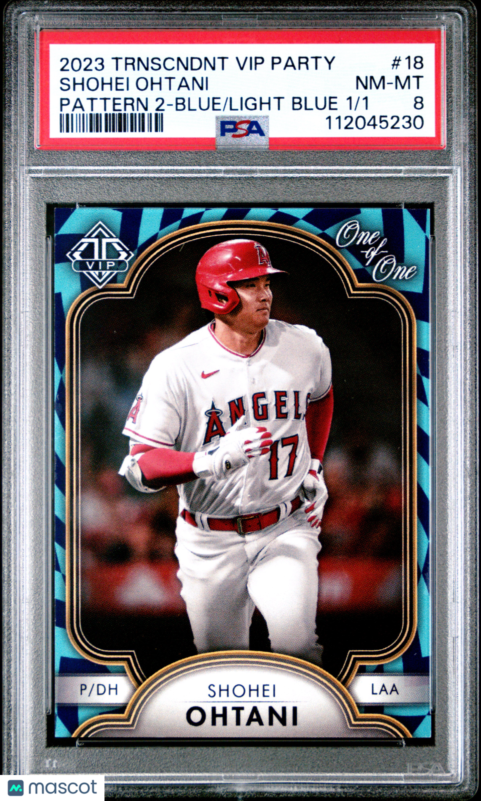 2023 Topps Transcendent Vip Party Shohei Ohtani #18 2 Blue Light Blue 1/1 PSA