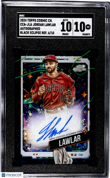 2024 Topps Cosmic Jordan Lawlar #Cca-Jla Auto Black Eclipse Sgc 10 Auto 10