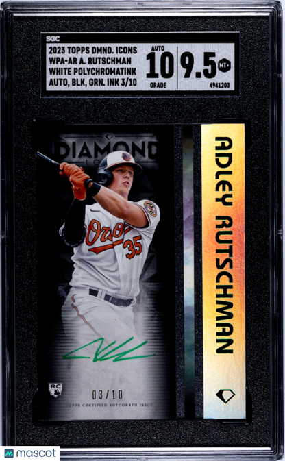 2023 Topps Diamond Icons Adley Rutschman #Wpa-Ar White , Green Sgc 9.5 Auto 10