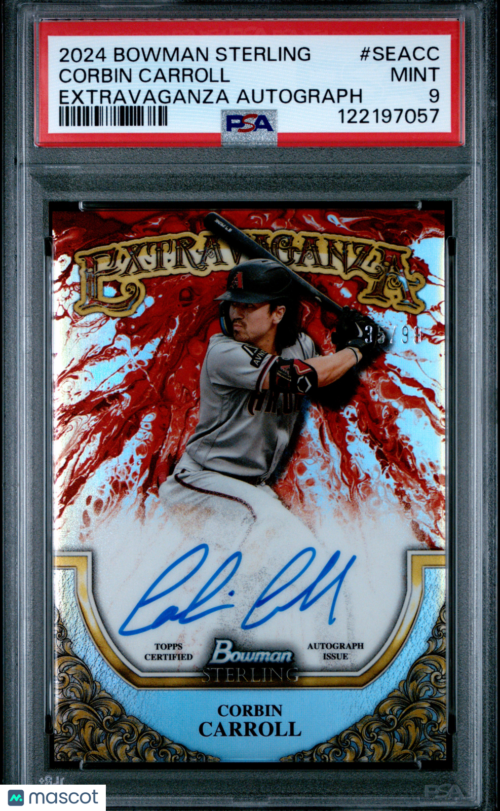 2024 Bowman Sterling Sterling Extravaganza Auto Corbin Carroll PSA 9