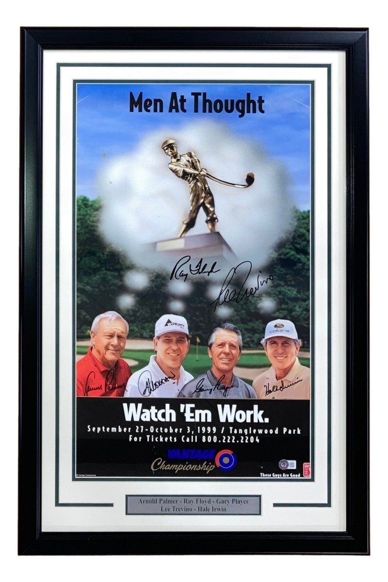 Golf Greats Signed Framed 14x24 Poster Arnold Palmer & More BAS BH78996