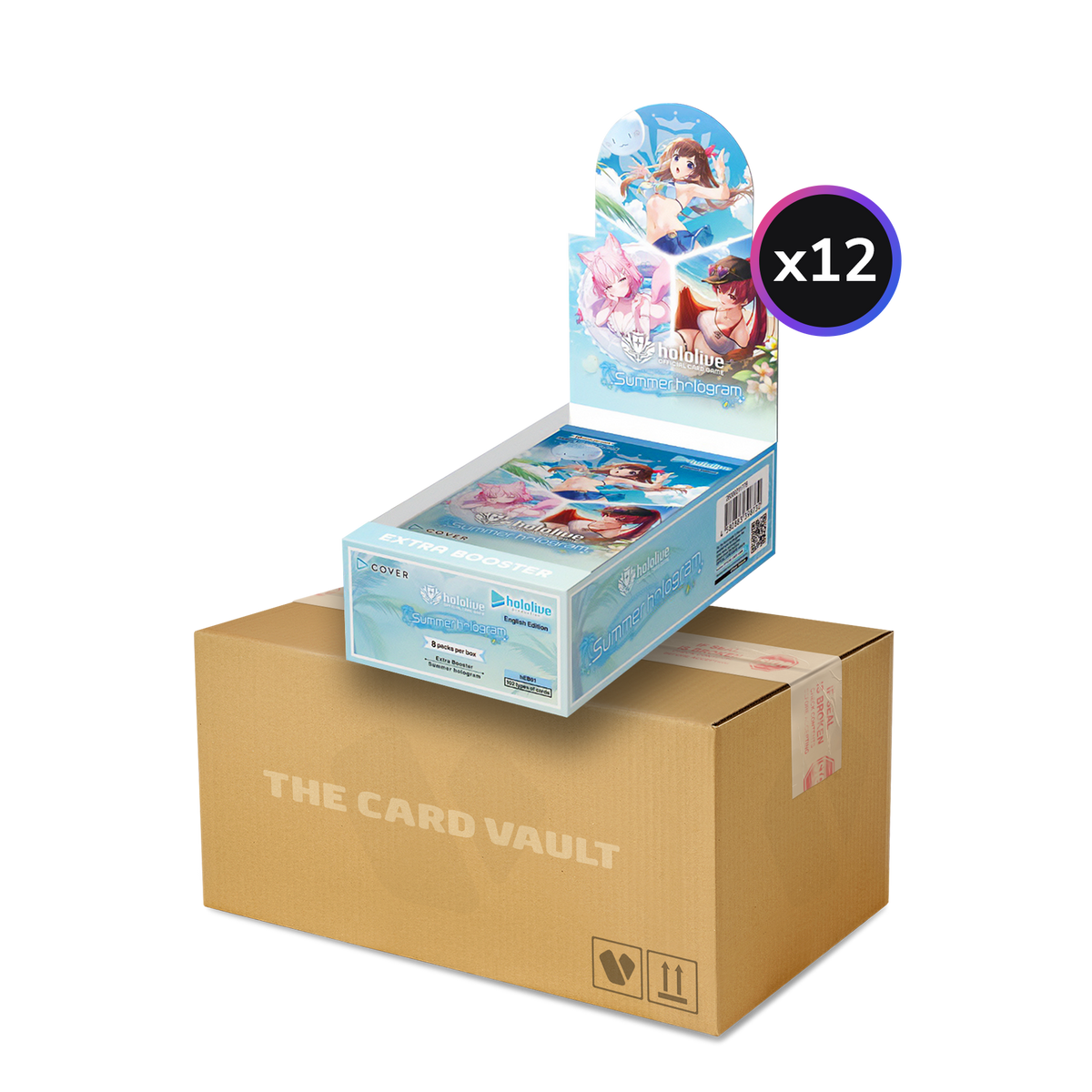 Hololive Official Card Game - Extra Booster - Summer Hologram - Display Case (12X Booster Boxes)