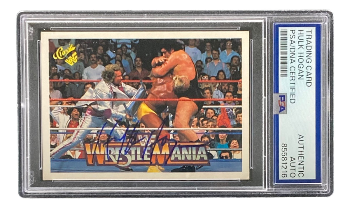 Hulk Hogan Signed 1990 Classic WWF Wrestlemania #35 Trading Card PSA