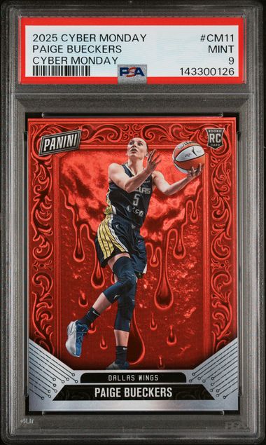 Paige Bueckers 2025 Cyber Monday Red Drip #'D 34/75 PSA 9