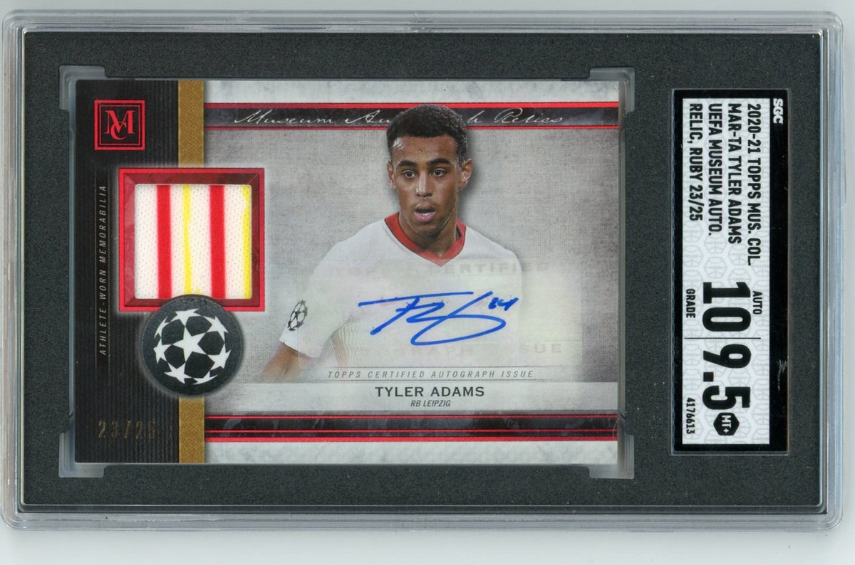 Tyler Adams 2020 Topps Museum Collection Ucl Museum Auto Relics Ruby Sgc 10/9.5 #'D 23/25