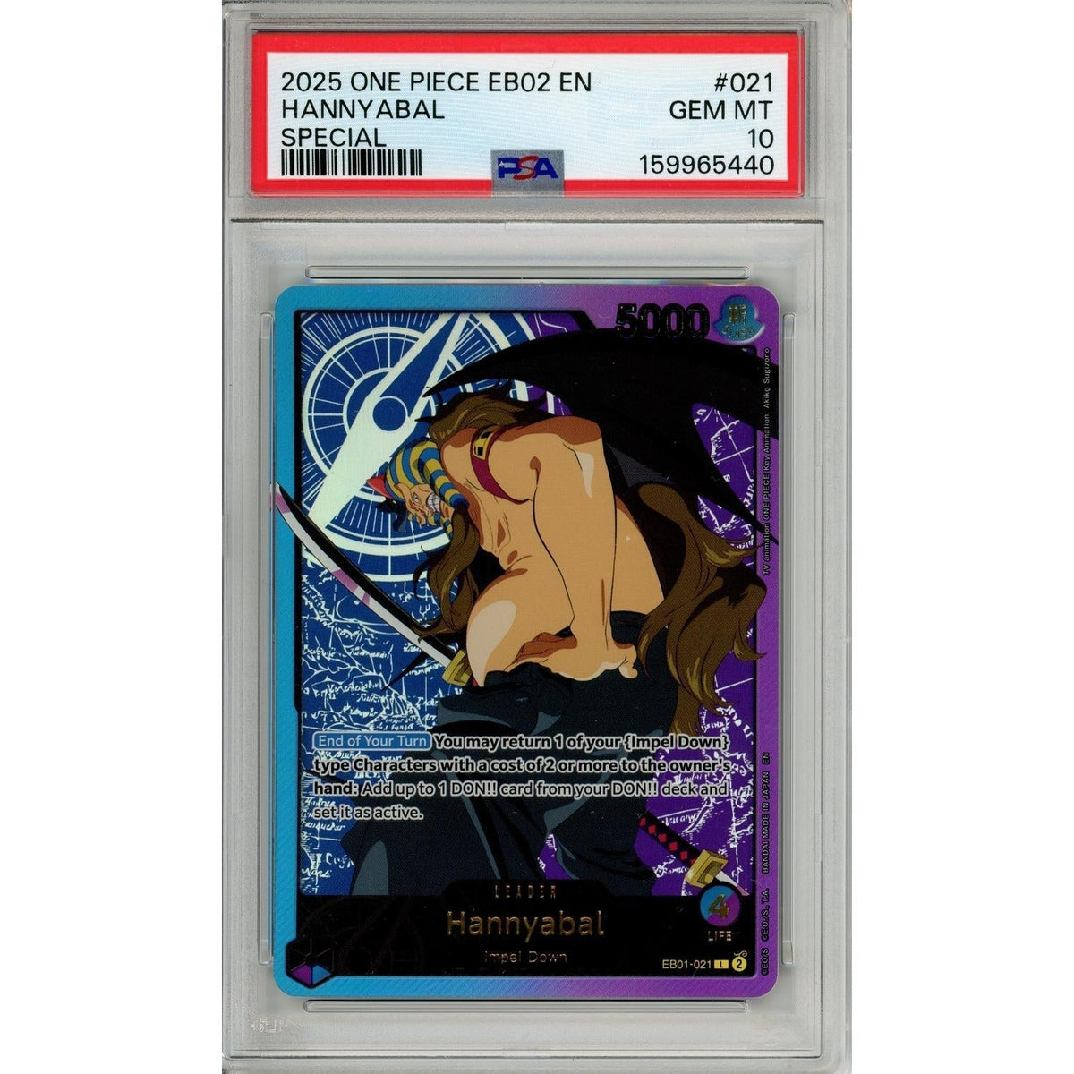 One Piece Graded: Hannyabal Eb02 Parallel (2025) PSA 10