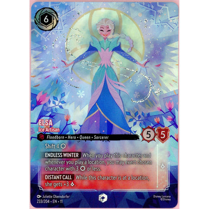 Lorcana Single: Elsa Ice Artisan 233/204 Winterspell Enchanted Holo Nm
