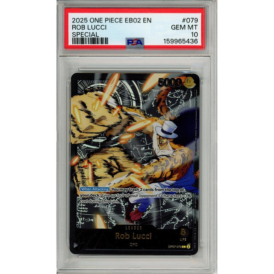 One Piece Graded: Rob Lucci Eb02 Special Leader (2025) PSA 10