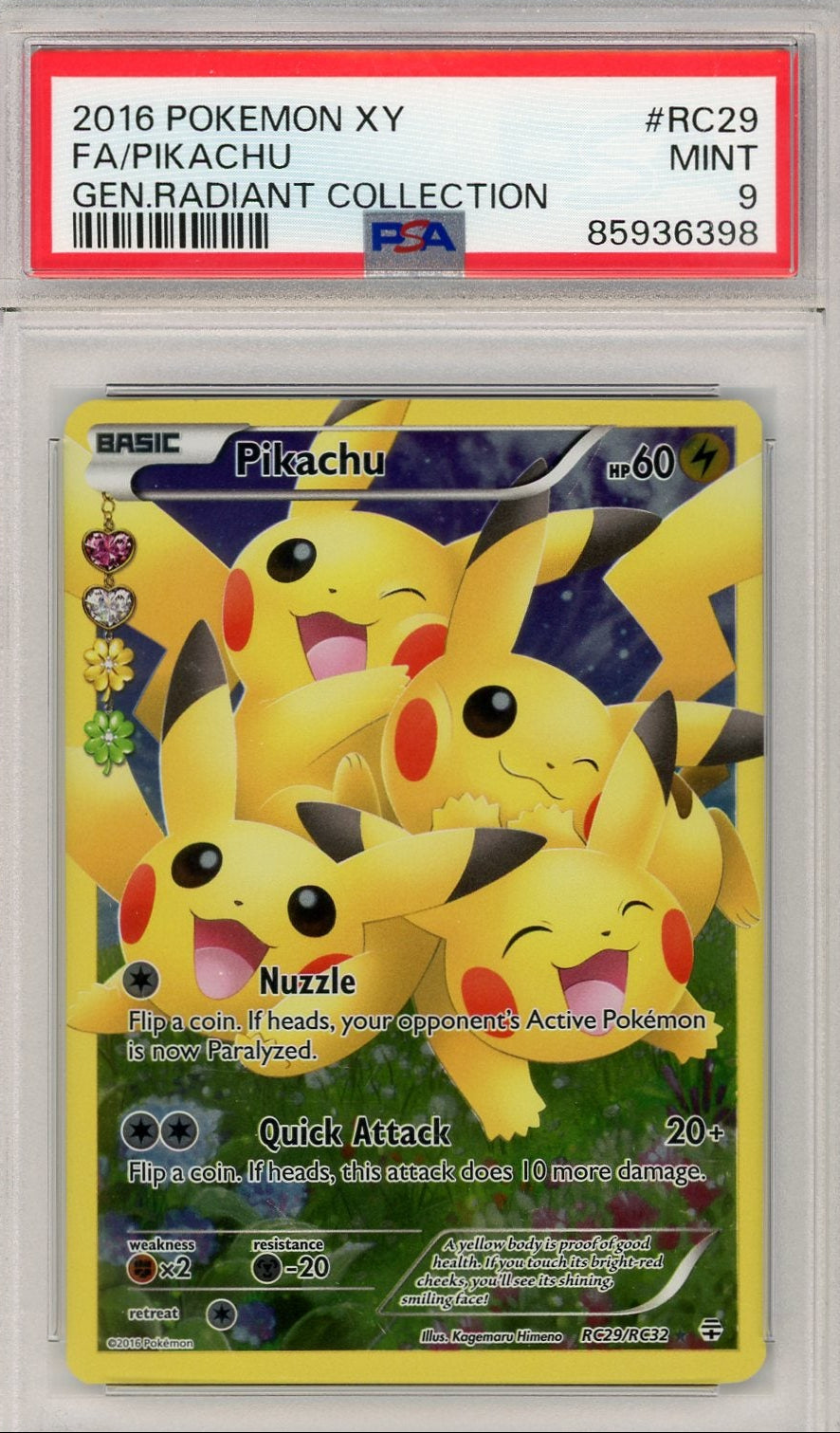 Pikachu 2016 Pokemon Xy Radiant Collection #Rc29/Rc32 PSA 9