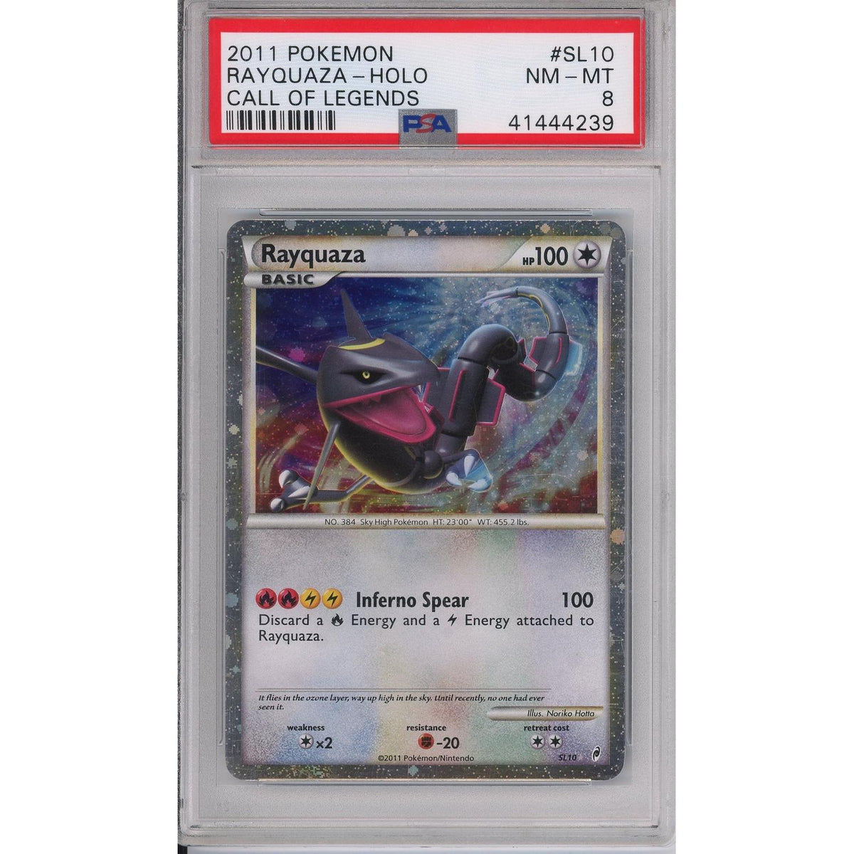 Rayquaza Call Of Legends Holo Sl10 PSA 8