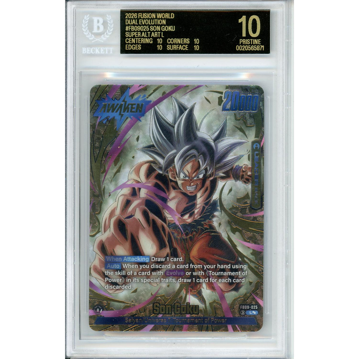 Dragon Ball Graded: Son Goku #Fb09025 Dual Evolution (2026) Alt Art Beckett Black Label 10