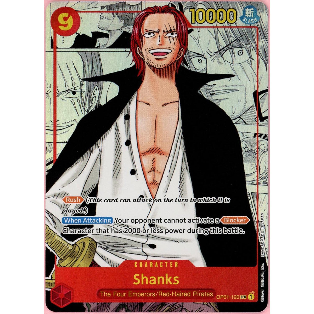 One Piece Single: Shanks Op01-120 Romance Dawn Alternate Art Nm