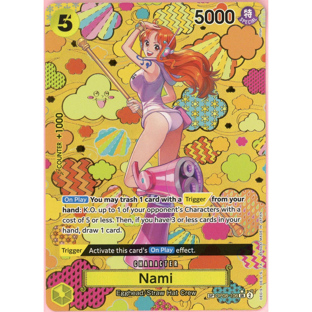 One Piece Single: Nami Op08-106 Emperors In The New World Special Rare Nm