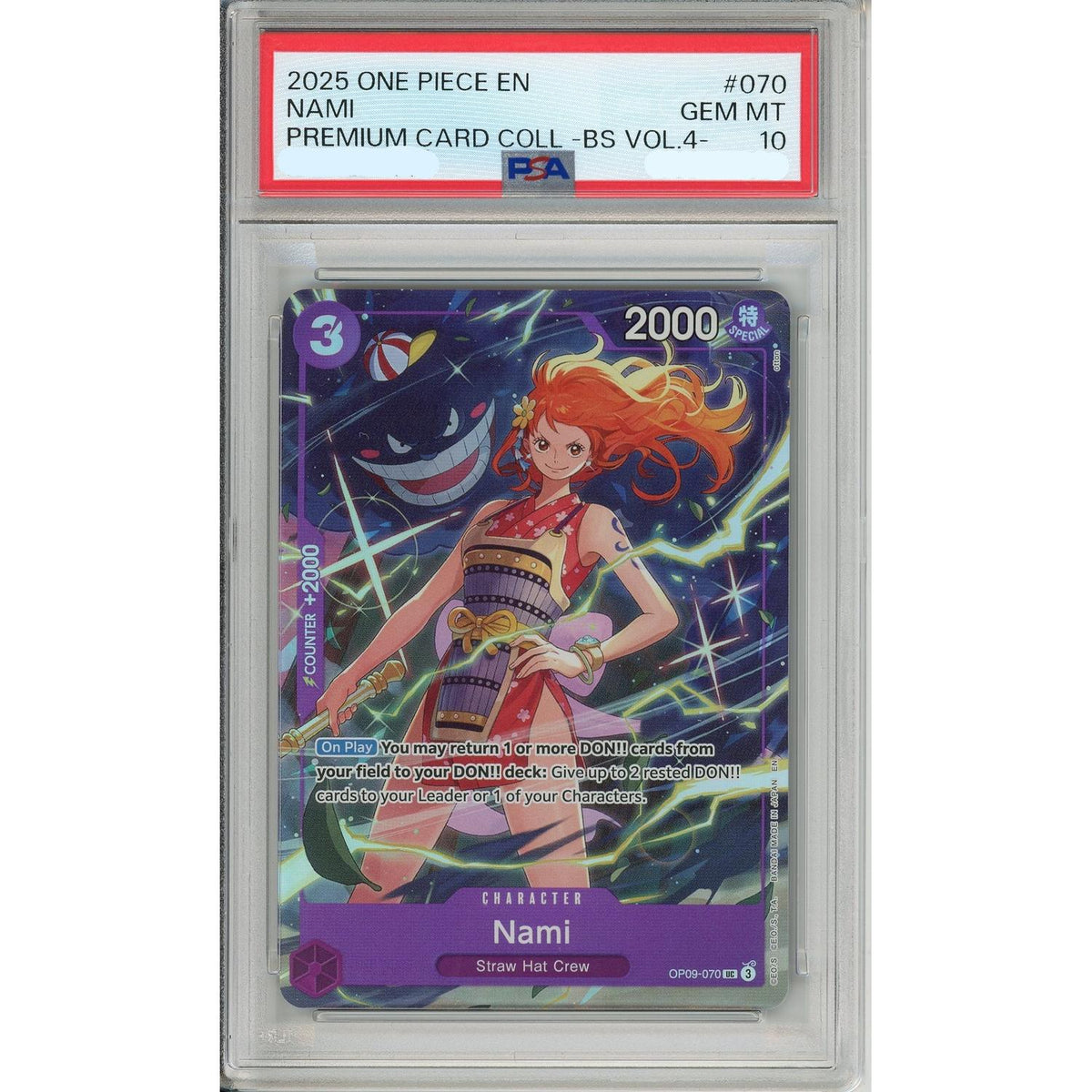 One Piece Graded: Nami Op09-070 Premium Card Collection Vol.4 (2025) PSA 10