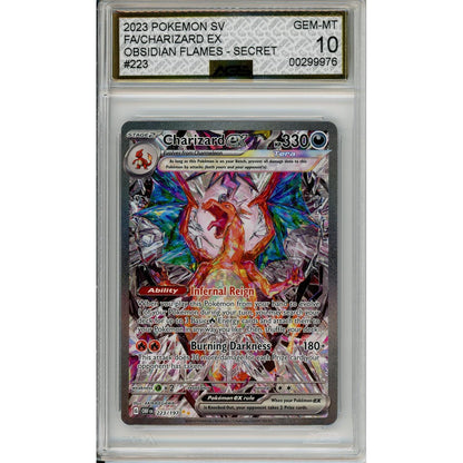 Pokemon Graded: Jp Charizard Ex 223/197 Obsidian Flames (2023) Secret Rare Ags 10