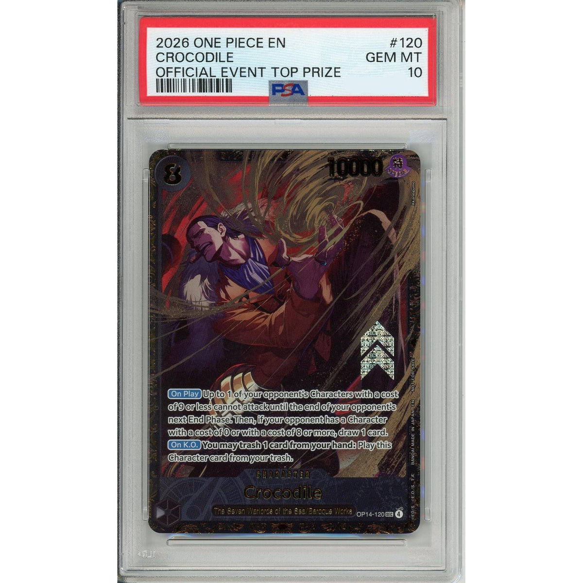 One Piece Graded: Crocodile Op14-120 Official Event Top Prize (2026) PSA 10
