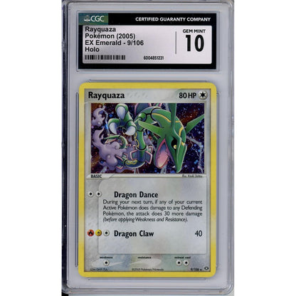 Pokemon Graded: Rayquaza 9/106 Ex Emerald (2005) Holo CGC 10