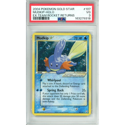 Pokemon Graded: Mudkip Gold Star 107/109 Ex Team Rocket Returns (2004) PSA 3