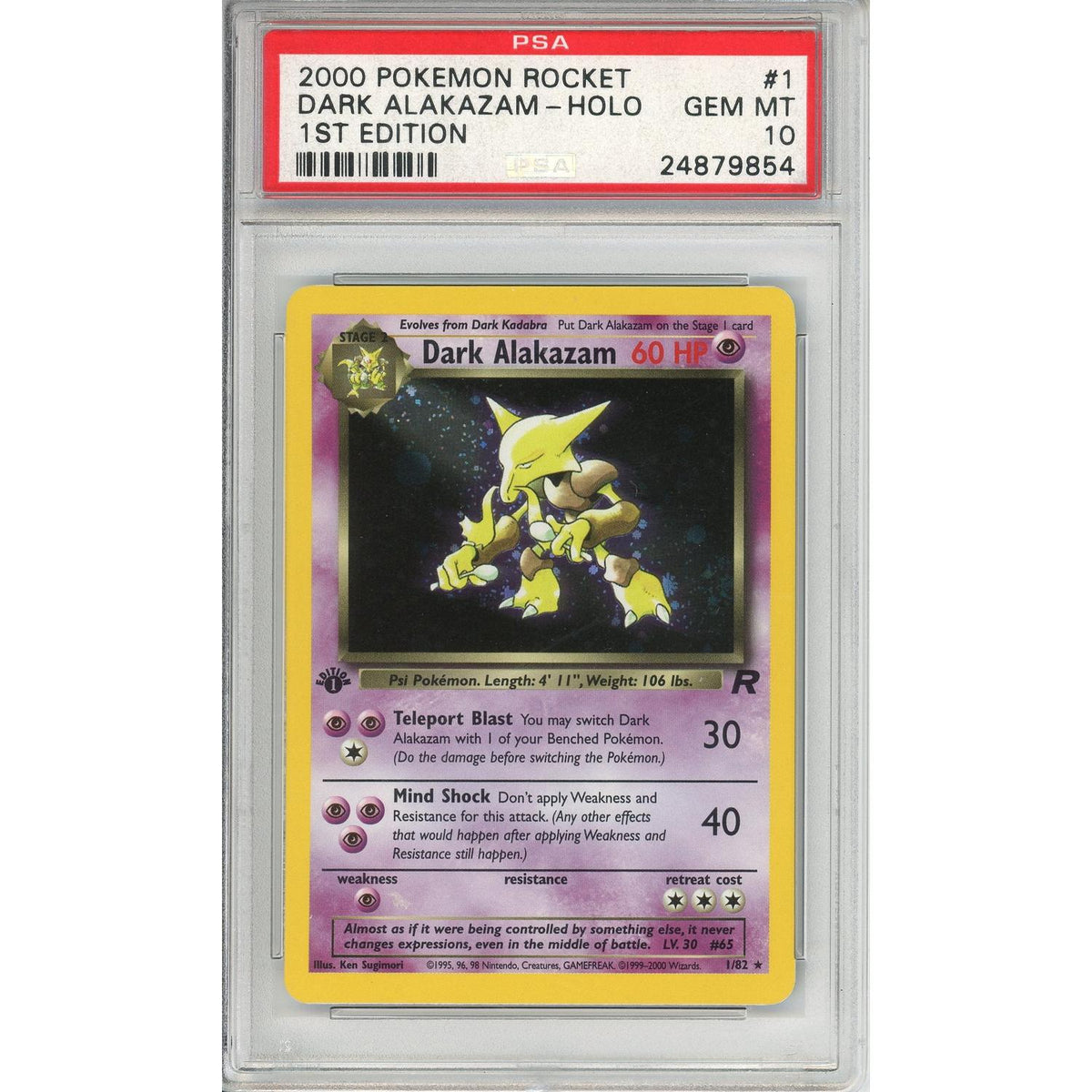 Pokemon Graded: Dark Alakazam 1St Edition PSA 10