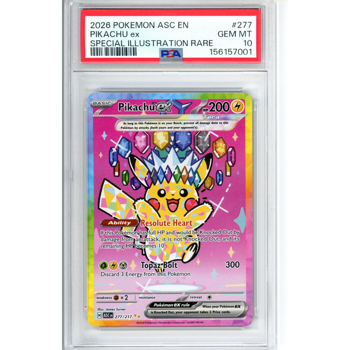 Pokemon Graded: Pikachu Ex #277 Special Illustration 2026 PSA 10