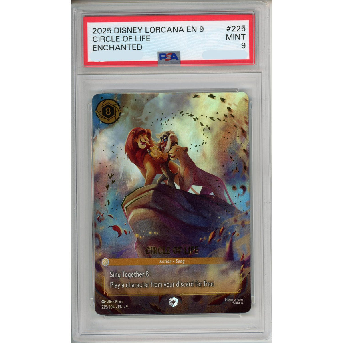 Lorcana Graded: Circle Of Life- Enchanted 2025 #225 PSA 9