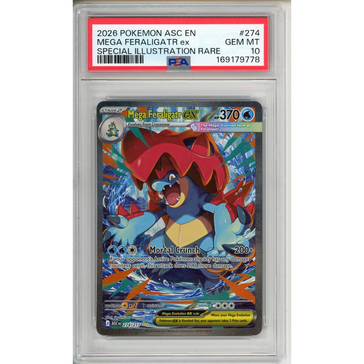Pokemon Graded: Mega Feraligatr Ex #274 PSA 10