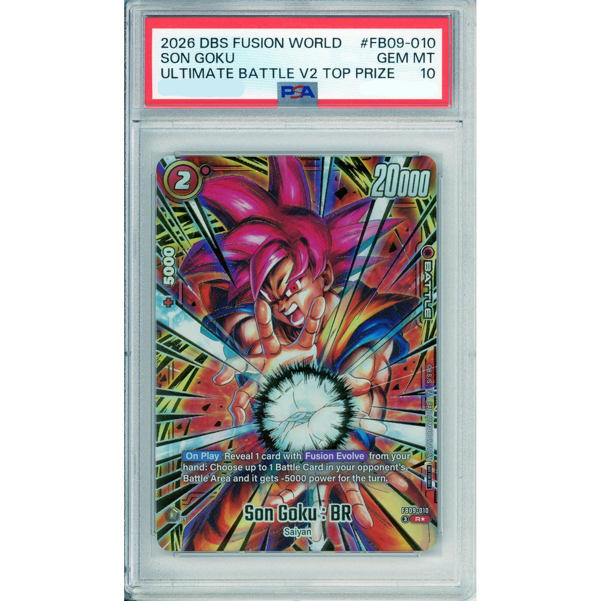 Dragon Ball Graded: Son Goku Fb09-010 Ultimate Battle V2 Top Prize (2026) PSA 10