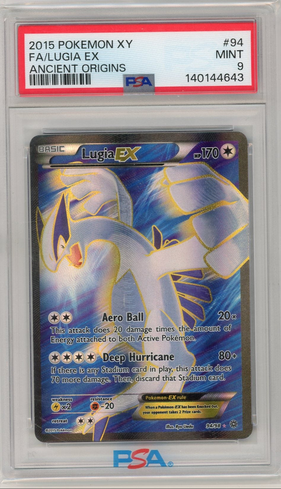 Lugia Ex 2015 Pokemon Ancient Origins PSA 9