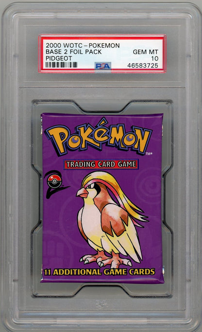 Pokémon 2000 Wotc Base Set 2 Foil Pack Pidgeot PSA 10