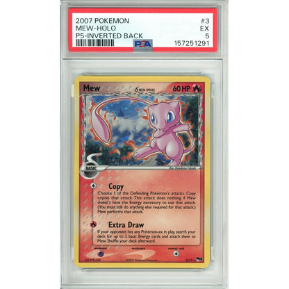 Pokemon Graded: Mew 3/17 Pop Series 5 (2007) Inverted Back PSA 5