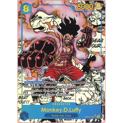 One Piece Single: Monkey D. Luffy Alt Art Manga Op11-118 A Fist Of Divine Speed Nm