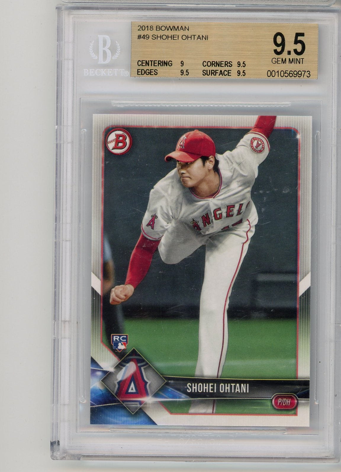 Shohei Ohtani 2018 Bowman Rookie Card BGS 9.5