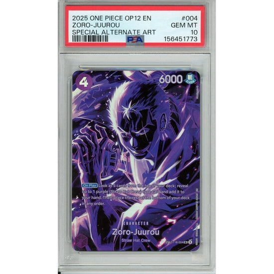 One Piece Graded: Zoro-Juurou St18-004 Legacy Of The Master (2025) Special Alt Art PSA 10