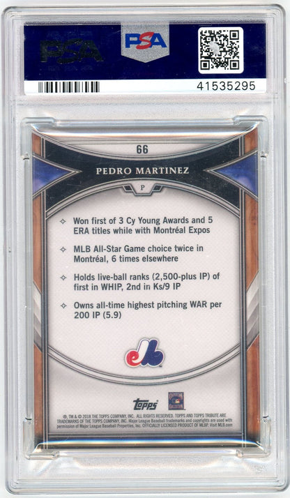 Pedro Martinez 2018 Topps Tribute Black 1/1 PSA 9