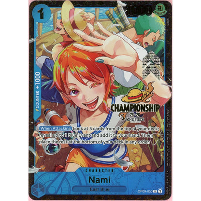 One Piece Single: Nami Op09-050 Championship 25-26 Alt Art Nm
