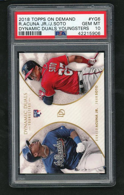 2018 Topps On Demand Dynamic Dual Youngster Juan Soto/Ronald Acuna Jr. #Yg6 PSA 10