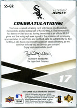 Ken Griffey Jr 2009 Upper Deck Spectrum Game Used Patch Auto SP 68/75