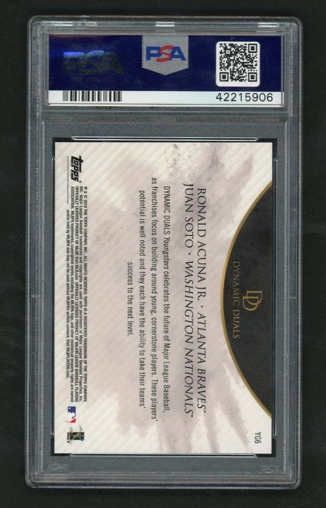 2018 Topps On Demand Dynamic Dual Youngster Juan Soto/Ronald Acuna Jr. #Yg6 PSA 10