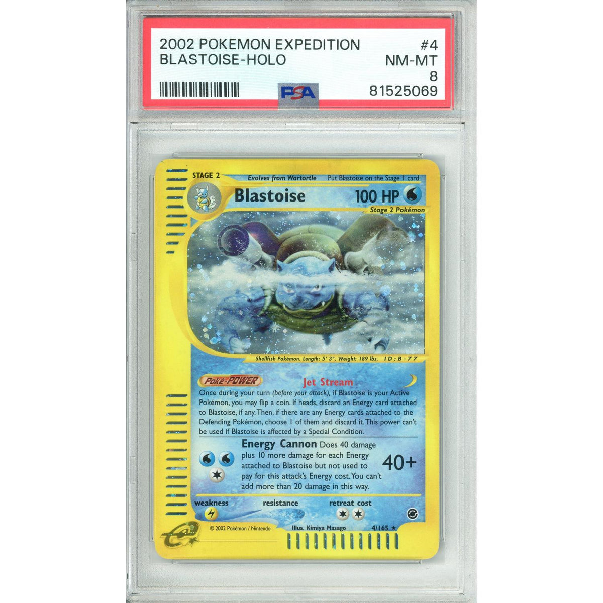 Pokemon Graded: Blastoise 4/165 Expedition (2002) Holo PSA 8