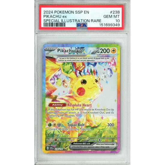 Pokemon Graded: Pikachu Ex 238/191 Surging Sparks (2024) Holo PSA 10