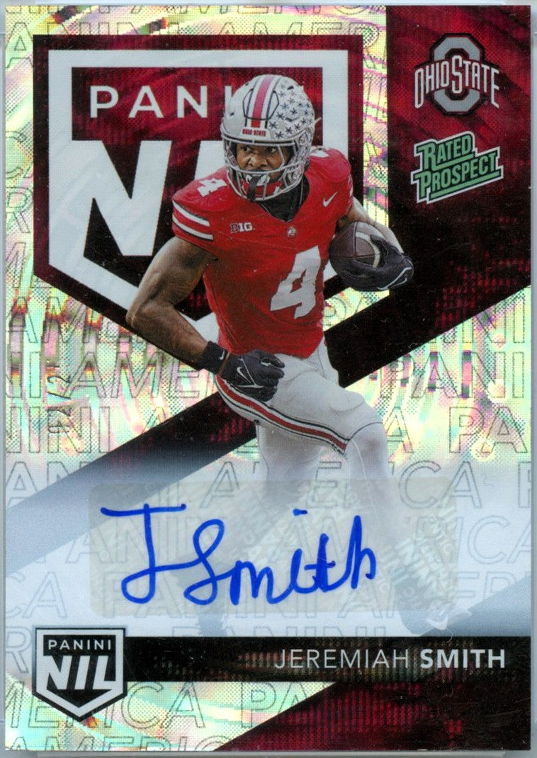 Jeremiah Smith RC 2024 Panini OSU Spokes Rated Prospect Rookie Auto SP 2/25