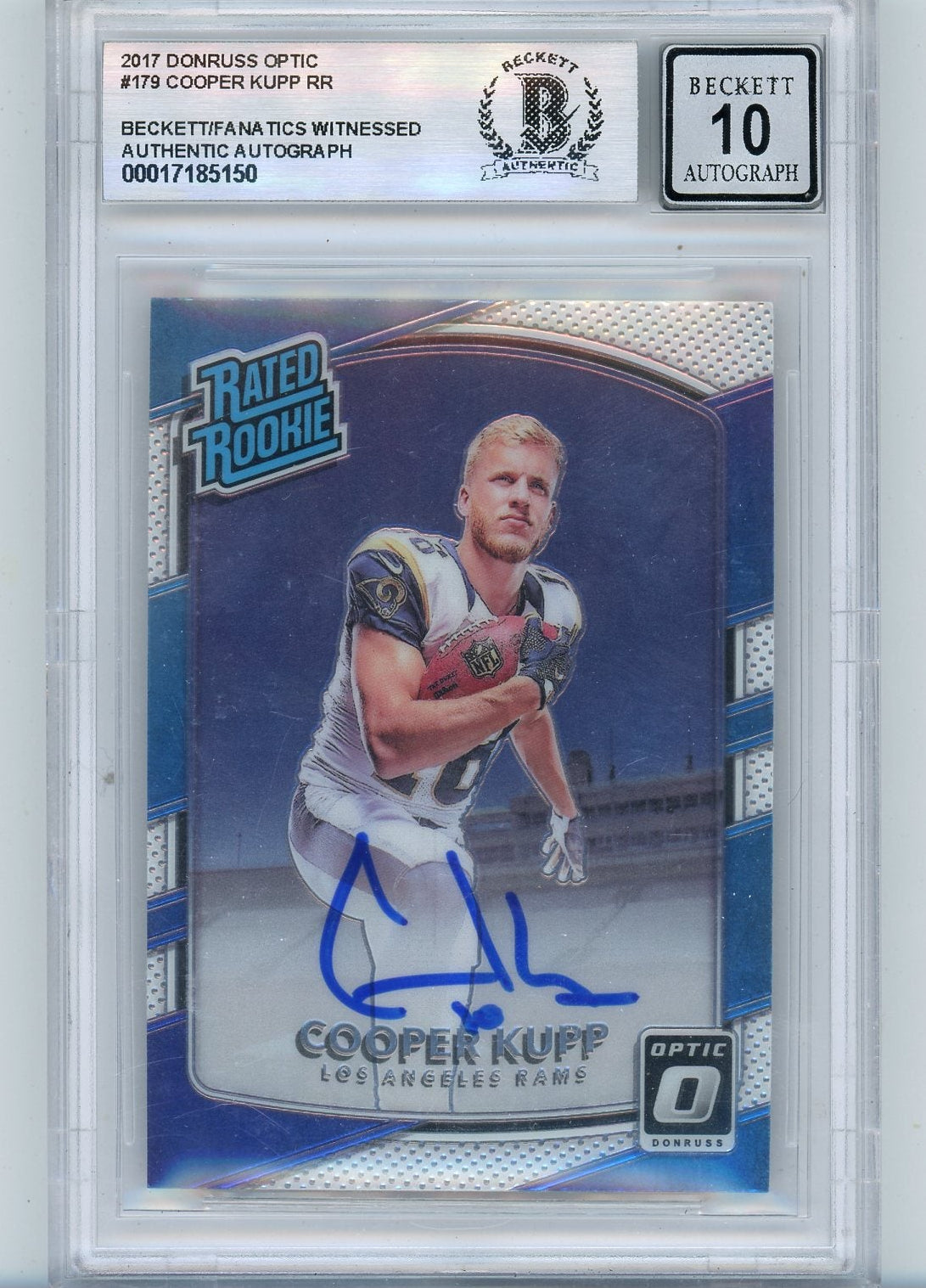 Cooper Kupp 2017 Panini Donruss Optic Rated Rookie Auto BGS Authentic Auto 10