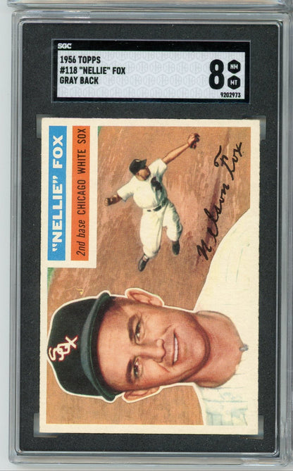 Nellie Fox 1956 Topps Gray Back #118 Sgc 8