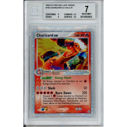 Pokemon Graded: Charizard Ex #105 Fire Red Leaf Green (2004) Beckett 7
