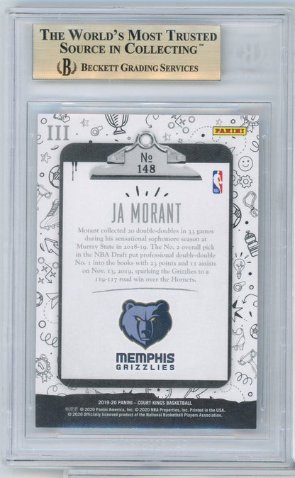 Ja Morant 2019-20 Panini Court Kings Rookie Card BGS 9.5