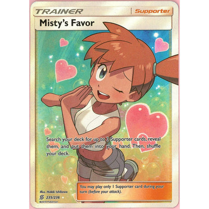Pokemon Single: Misty's Favor 235/236 Unified Minds (2019) Full Art Holo Nm