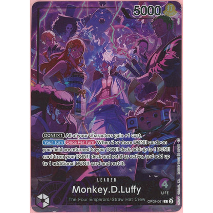 One Piece Single: Monkey D. Luffy Leader Alt Art Op09-061 2Nd Anniversary Set Lp