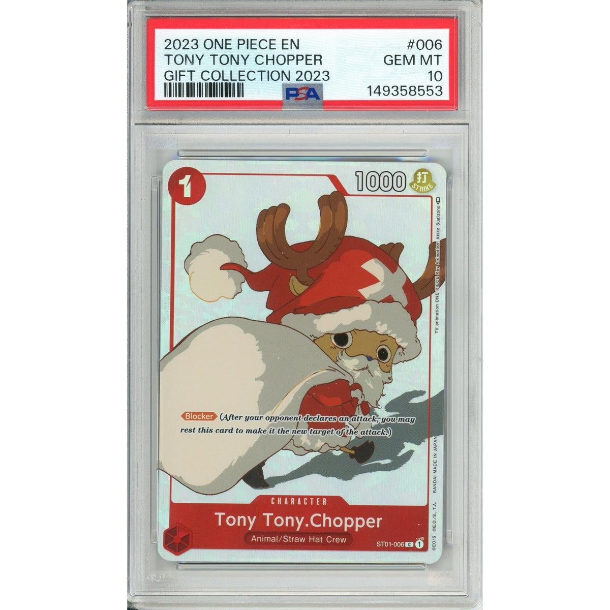 Pokemon Graded: Tony Tony Chopper St01-006 Gift Collection 2023 PSA 10